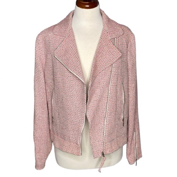 MNG Collection Pink/Black Asymmetrical Zip Jacket Women’s XL. EUC - Picture 5 of 9